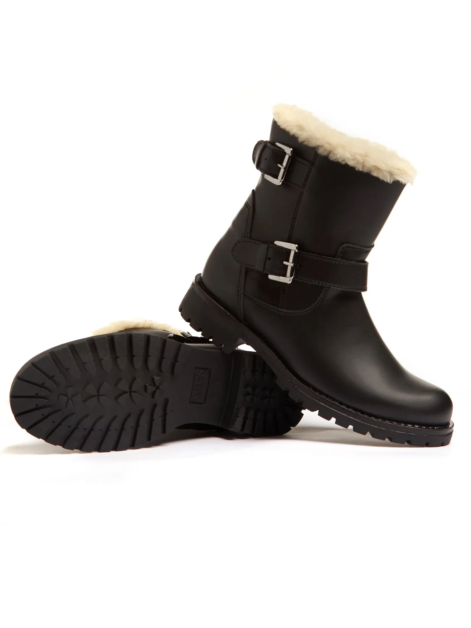 Women's Insulated Biker Boots by Will's Vegan Shoes (Black)