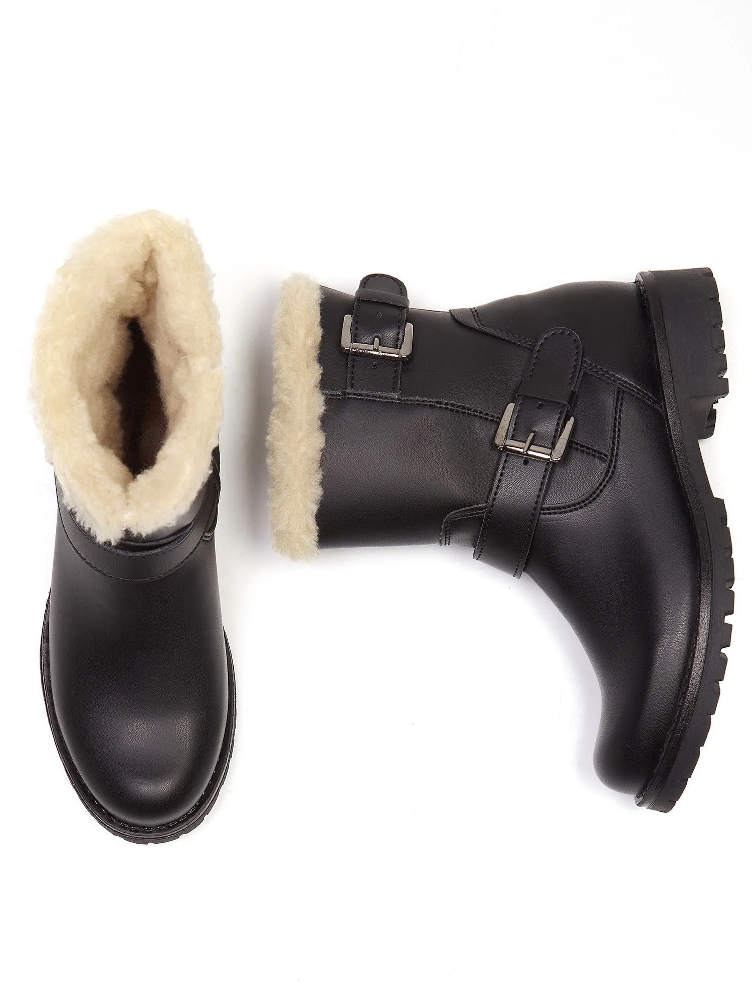 Women's Insulated Biker Boots by Will's Vegan Shoes (Black)