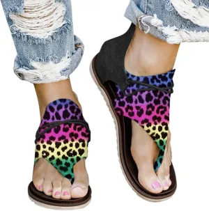 Women's Sandals Dressy, Womens Wedge Sandals Arch Support Slip On Orthopedic Flip Flops Flat Clip Toe Sandals