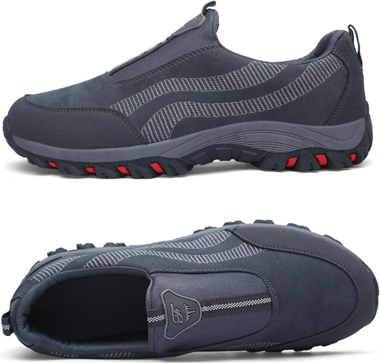 Women's Thick Sole Orthopedic Walking Loafers Breathable Lightweight Slip On Casual Sneakers with Arch Support Outdoor Non-Slip Hiking Shoes
