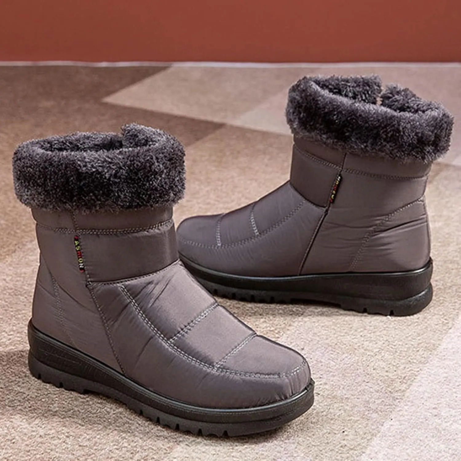 ZBYY Snow Boots for Women,Winter Fur Lined Warm Ankle Boots Slip On Waterproof Outdoor Booties Comfortable Shoes for Women